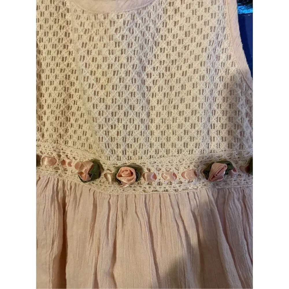 Badge toddler girls, pink rose, detail dress size 40